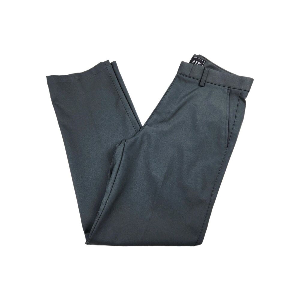 OOBE Charcoal Gray Slacks Mens 30x30 Slash Pockets Straight Uniform Mid-Rise